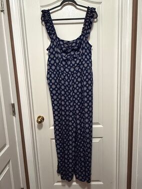 Torrid ruffle strap jumpsuit blue color size 2X=18/20 read/see photos